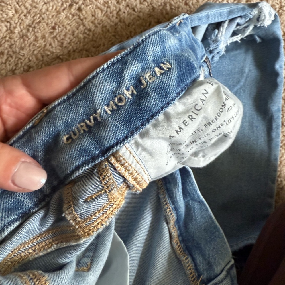 American Eagle Outfitters Light Blue Curvy Mom Jeans